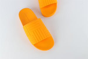 BOTTEGA VENETA ORANGE MEN'S RUBBER SLIDES EU 42 UK 8 US 9