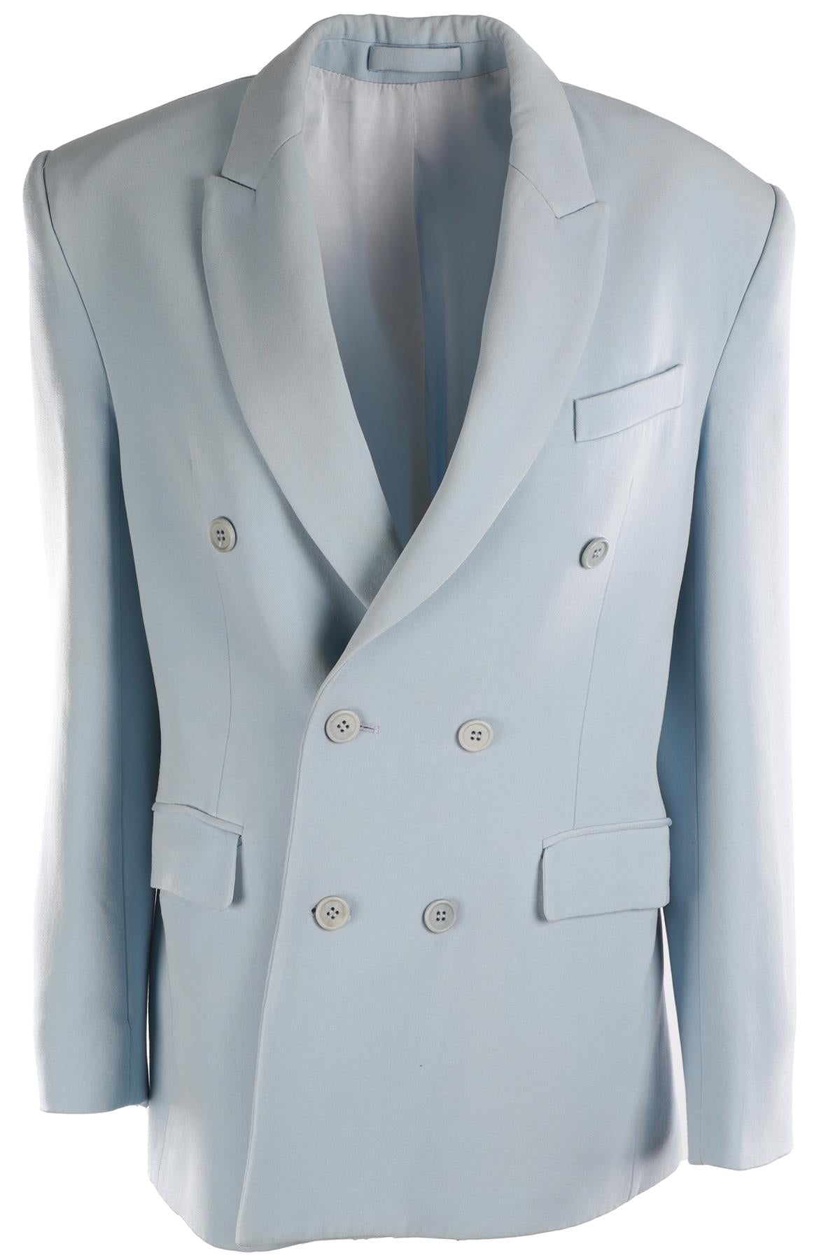 WARDROBE NYC BLUE WOOL BLAZER XSMALL