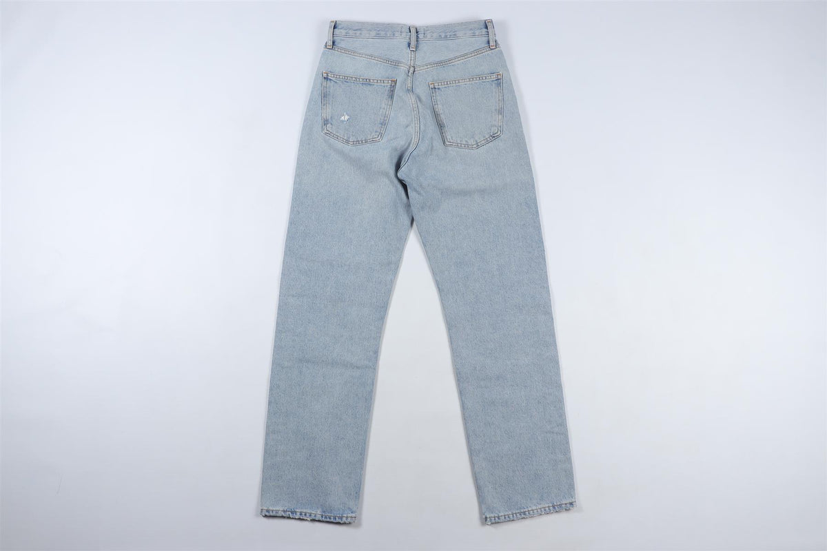 AGOLDE BLUE HIGH RISE STRAIGHT LEG JEANS W24 UK 6