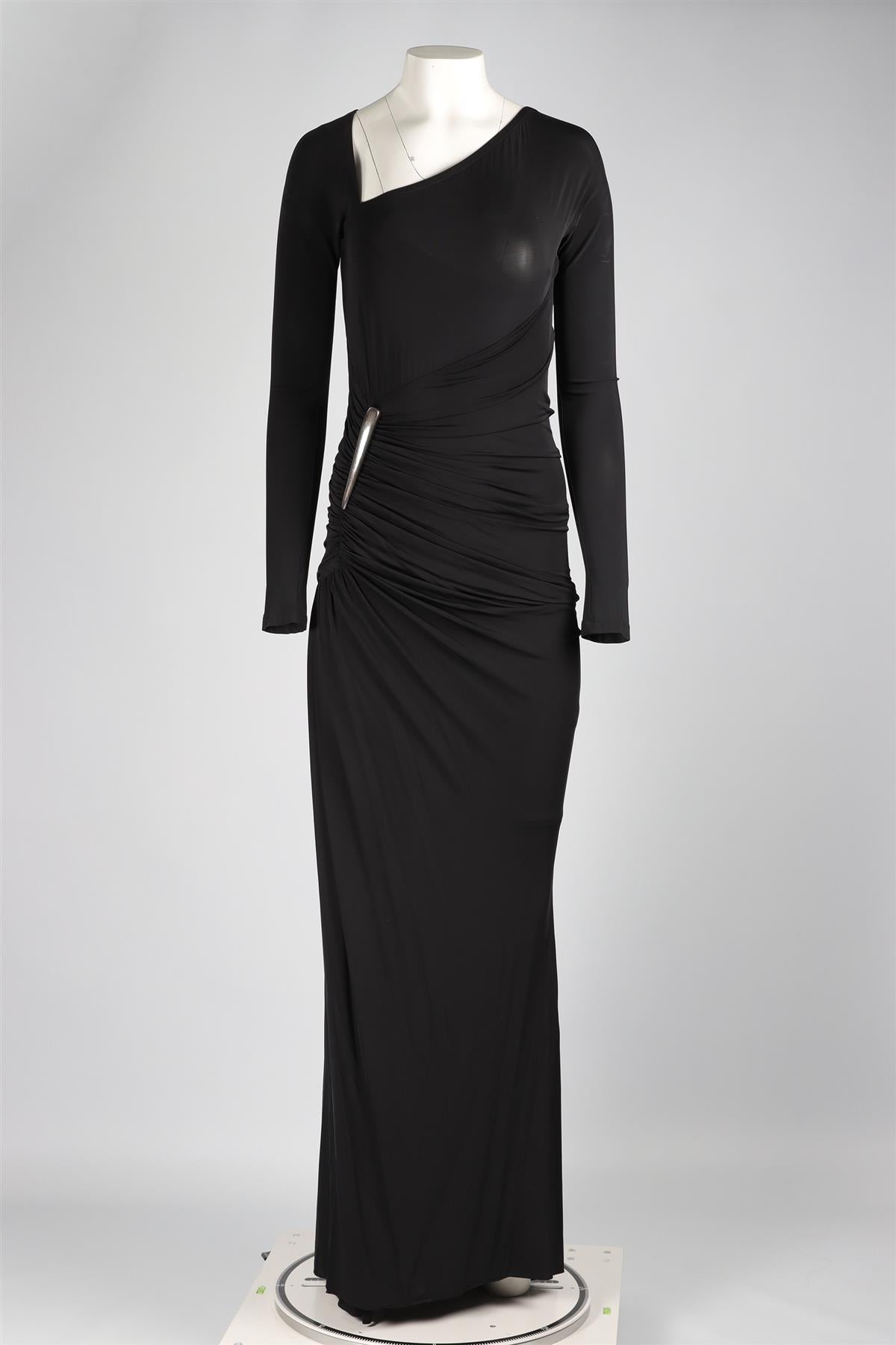 DONNA KARAN BLACK JERSEY MAXI DRESS MEDIUM