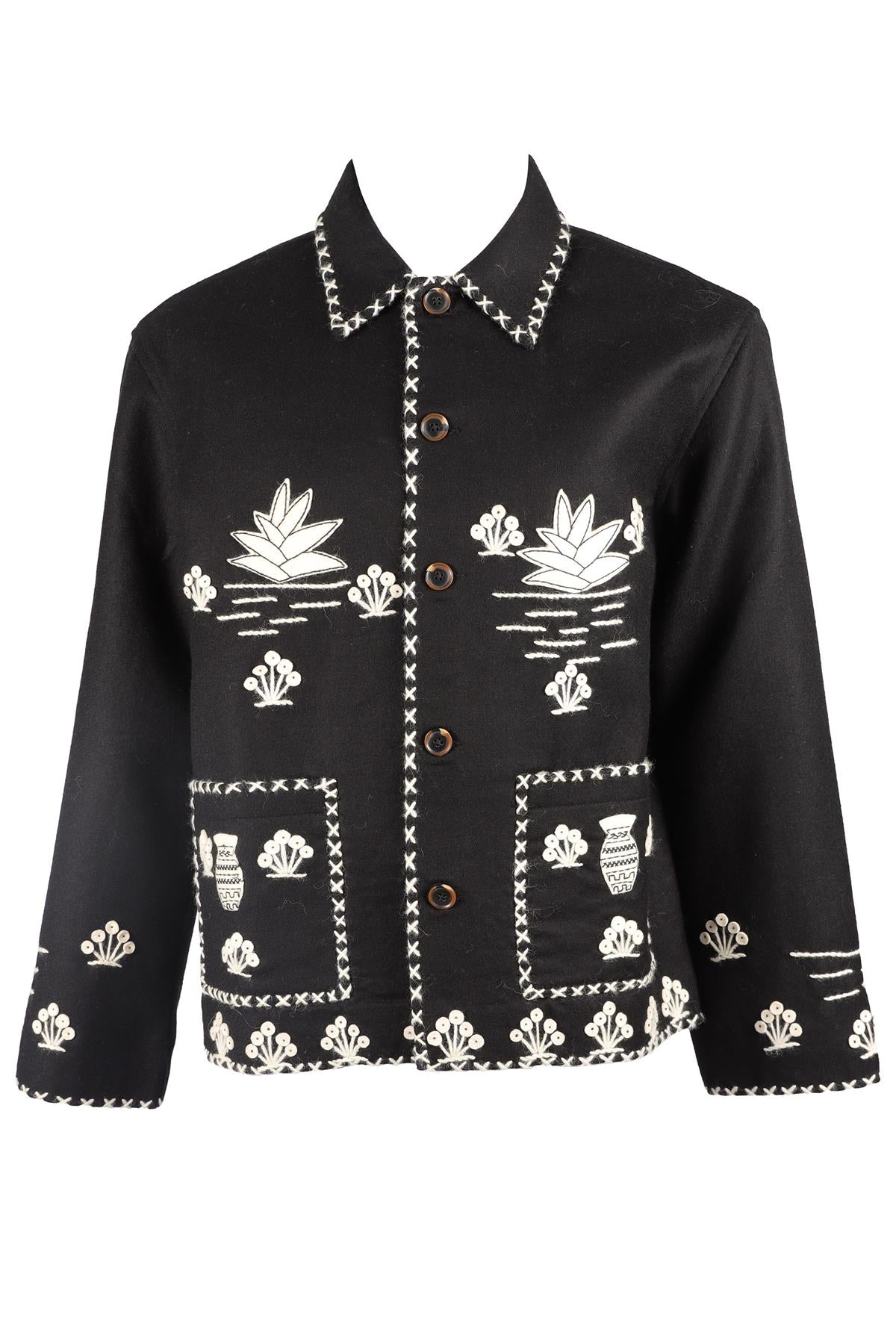 BODE BLACK MEN'S WOOL JACKET SMALL/MEDIUM