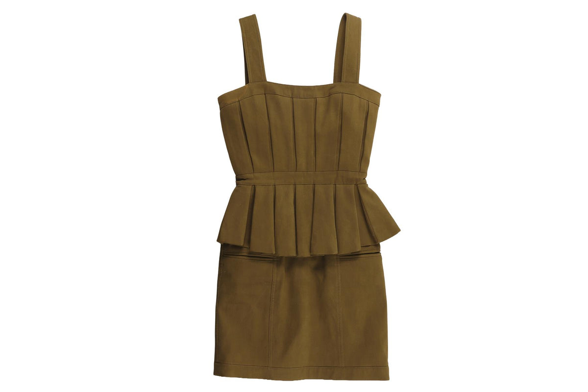 BALMAIN GREEN COTTON MINI DRESS FR 36 UK 8