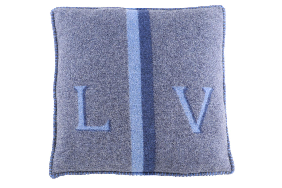 LOUIS VUITTON BLUE WOOL CUSHION