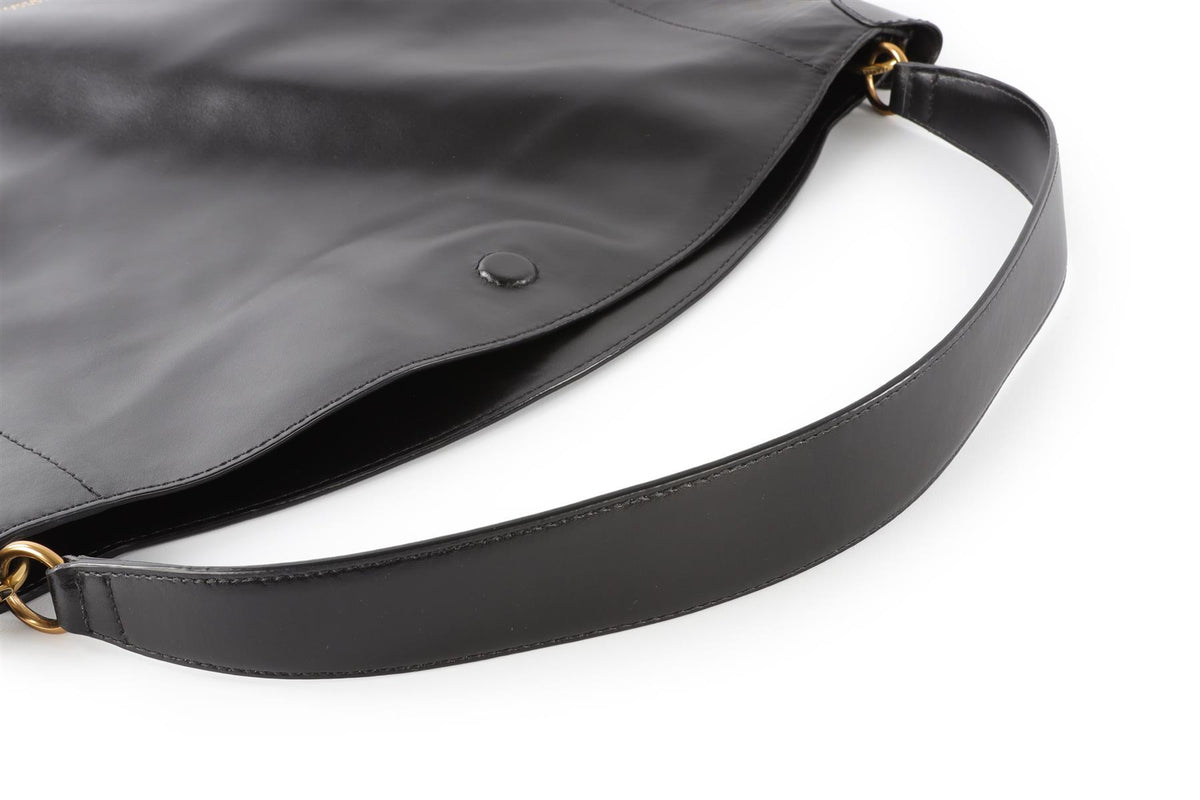 ISABEL MARANT BLACK OSKAN LEATHER SHOULDER BAG