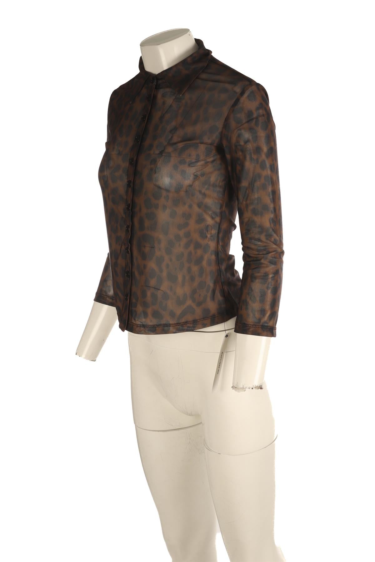 REFORMATION BROWN MESH SHIRT SMALL