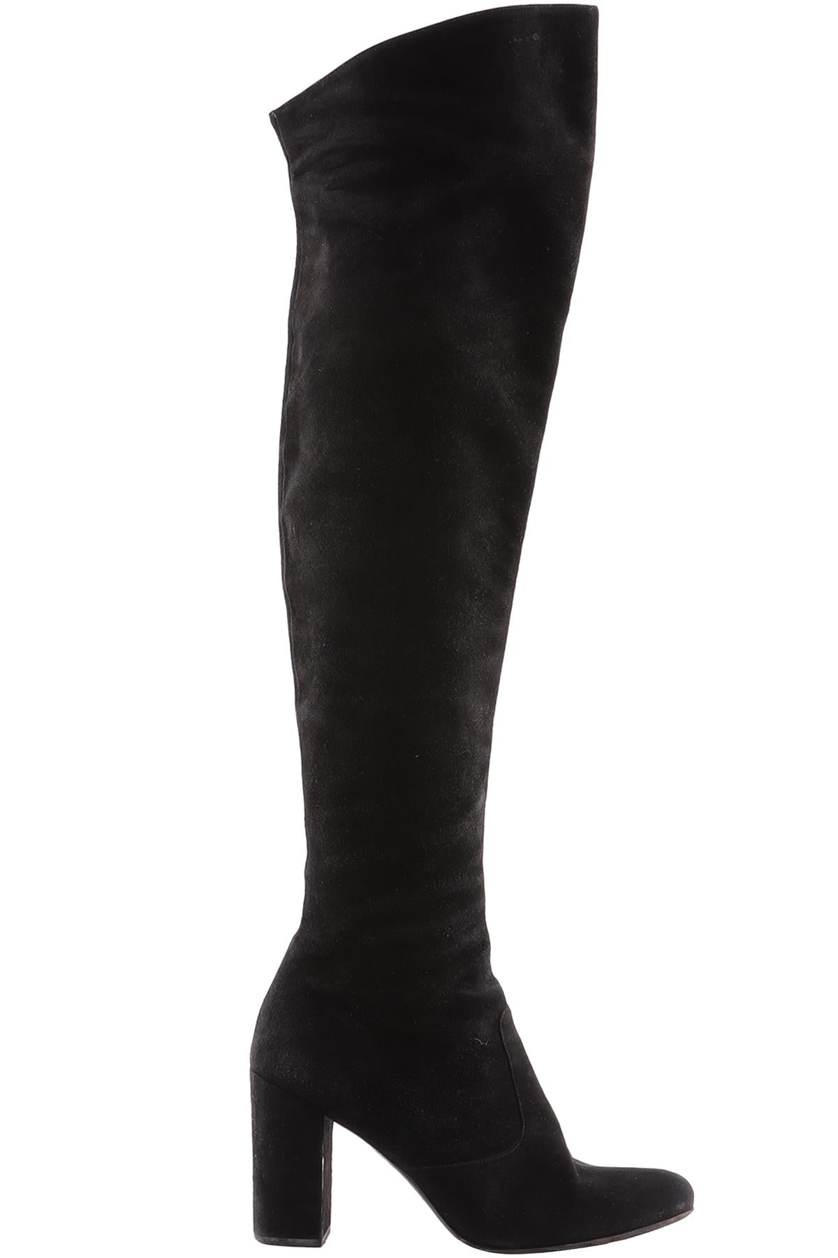 SAINT LAURENT BLACK SUEDE OVER THE KNEE BOOTS EU 39.5 UK 6.5 US 9.5