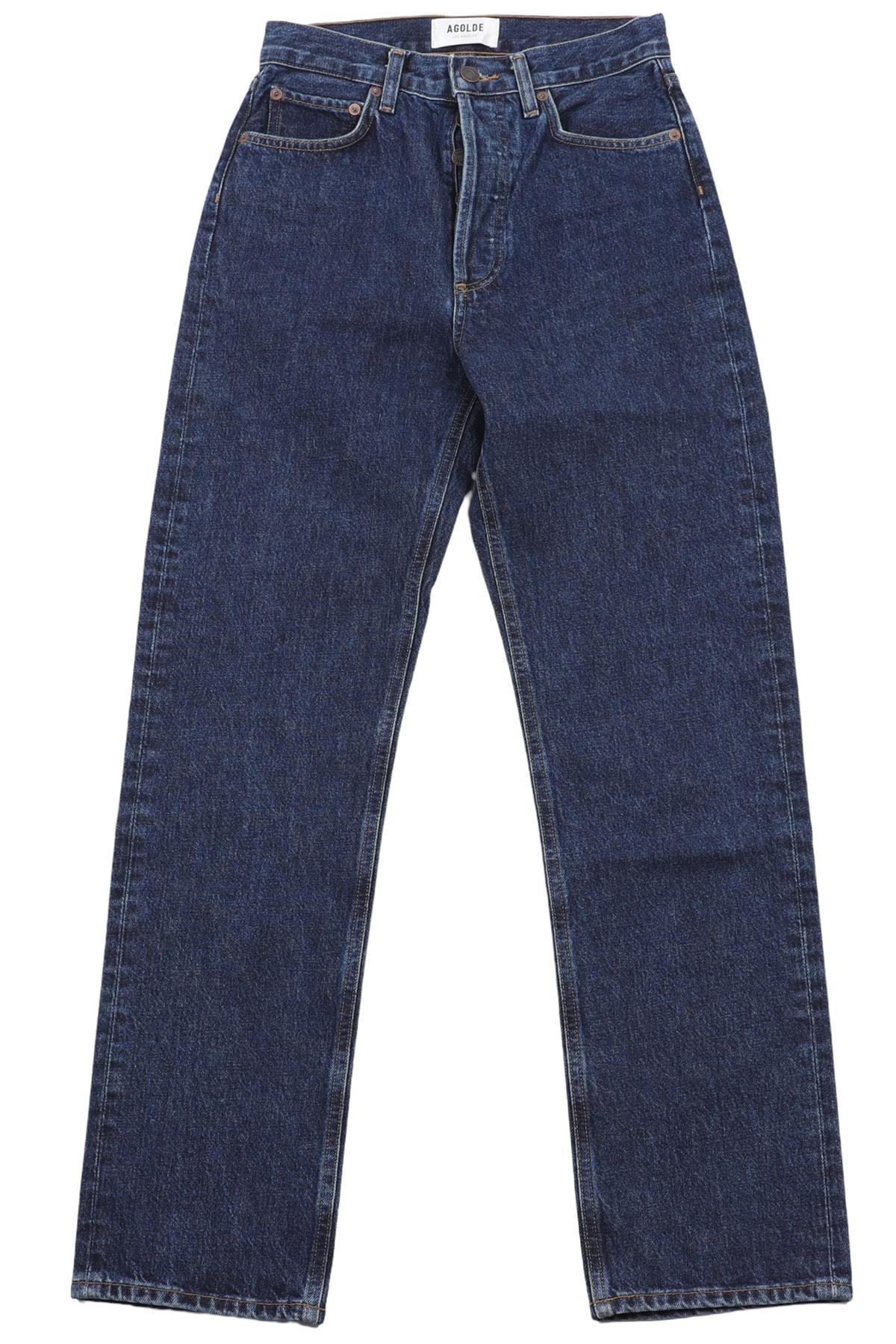 AGOLDE NAVY HIGH RISE WIDE LEG JEANS W24 UK 6