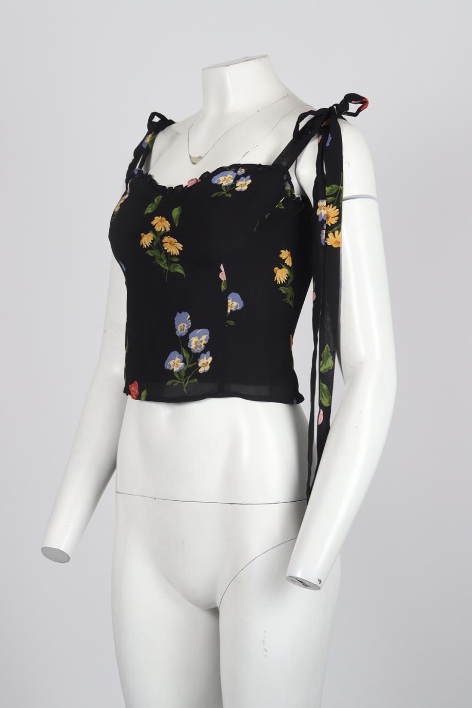 REFORMATION FLORAL PRINT CREPE TOP US 6 UK 10