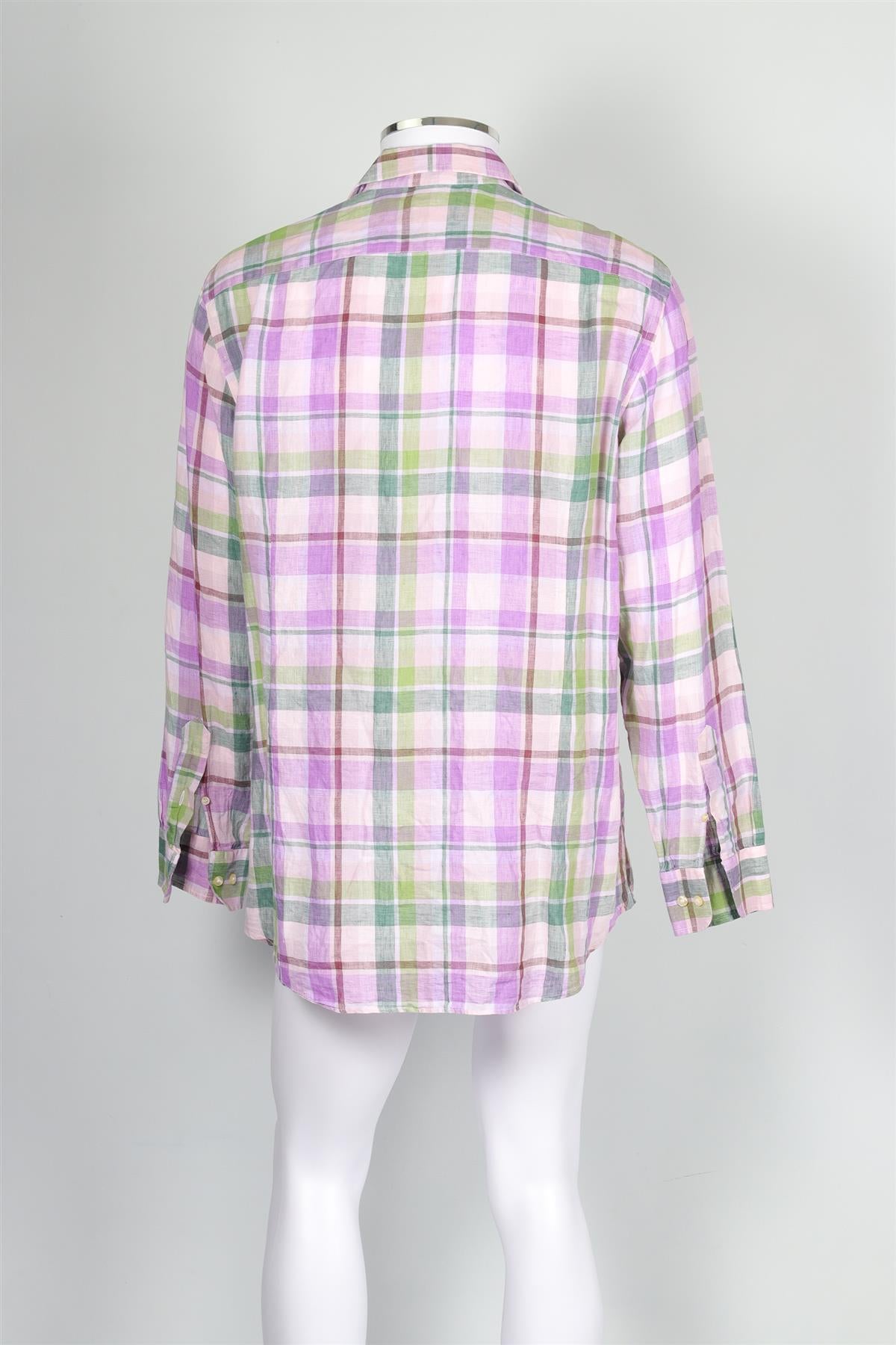 ETRO PINK MEN'S LINEN SHIRT IT 44 UK/US CHEST 34