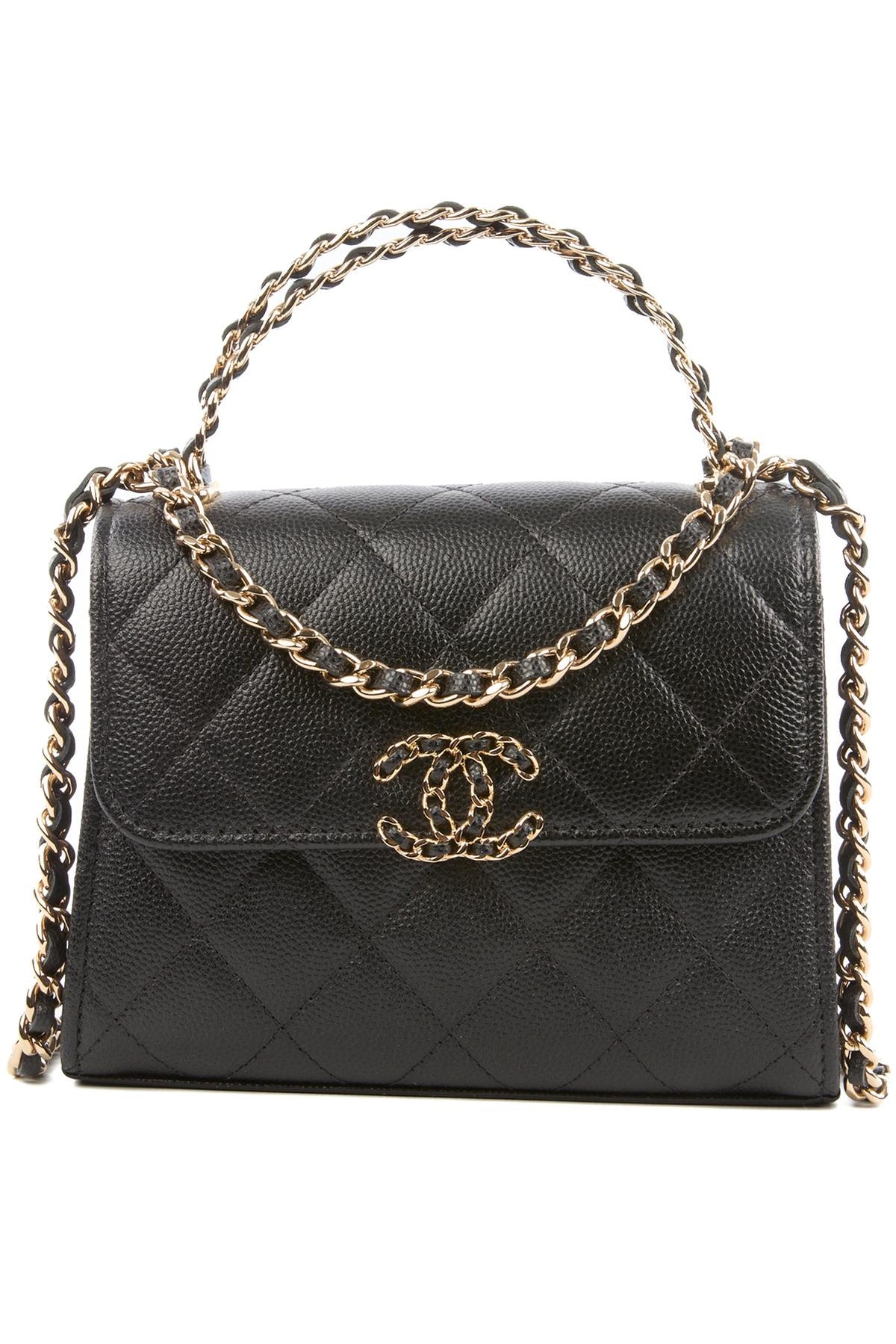 CHANEL BLACK 2023 MINI QUILTED CAVIAR LEATHER TOTE BAG