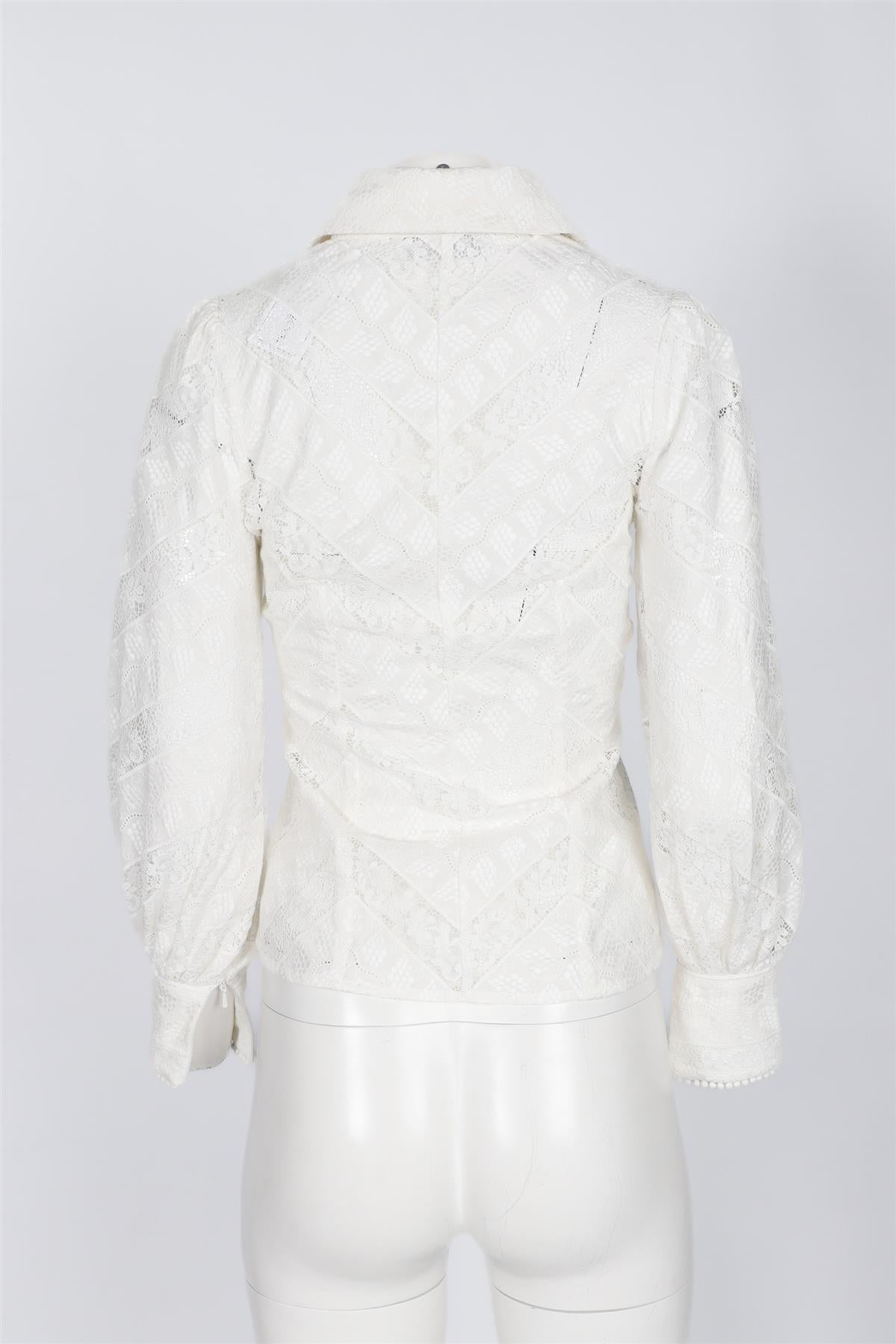 ZIMMERMANN WHITE COTTON SHIRT US 0 UK 4