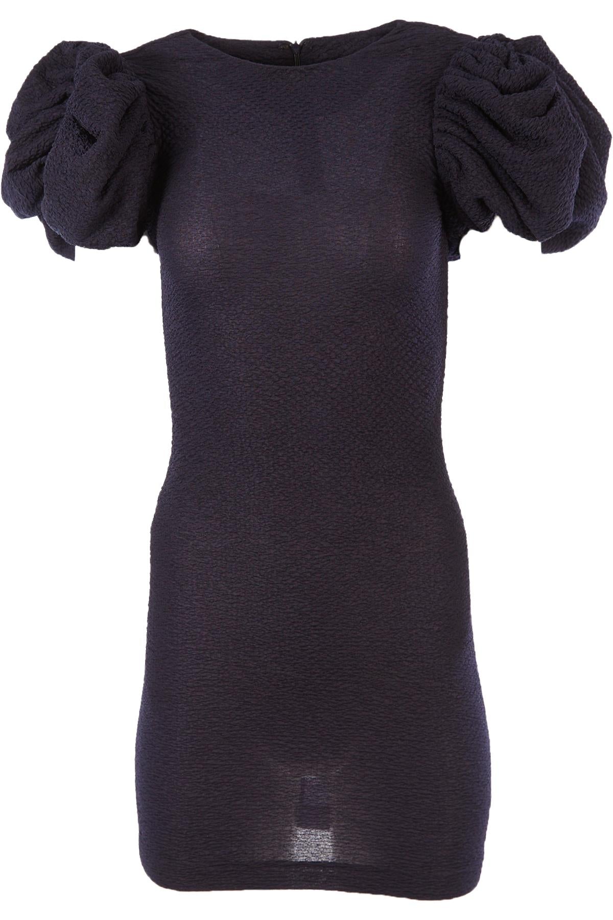 ROTATE BIRGER CHRISTENSEN NAVY WOVEN MINI DRESS DK 36 UK 8