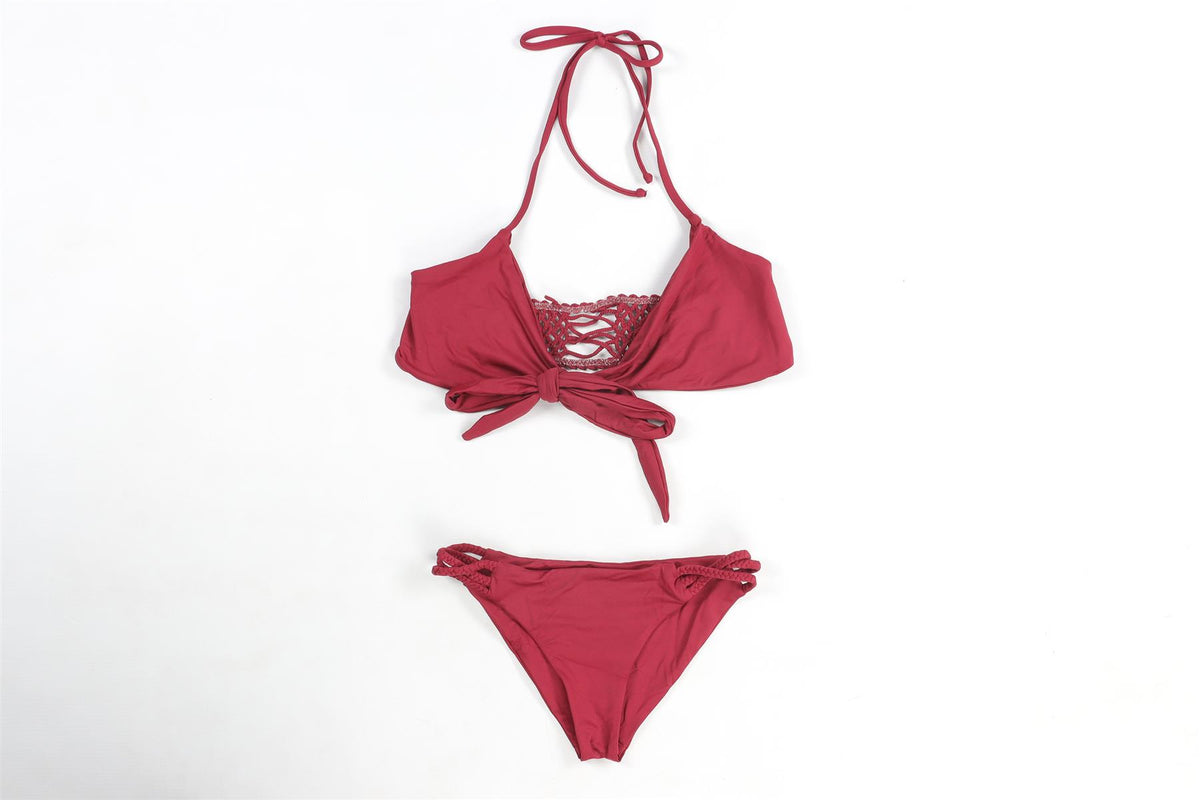 FRANKIES BIKINIS MAROON BIKINI SMALL-MEDIUM