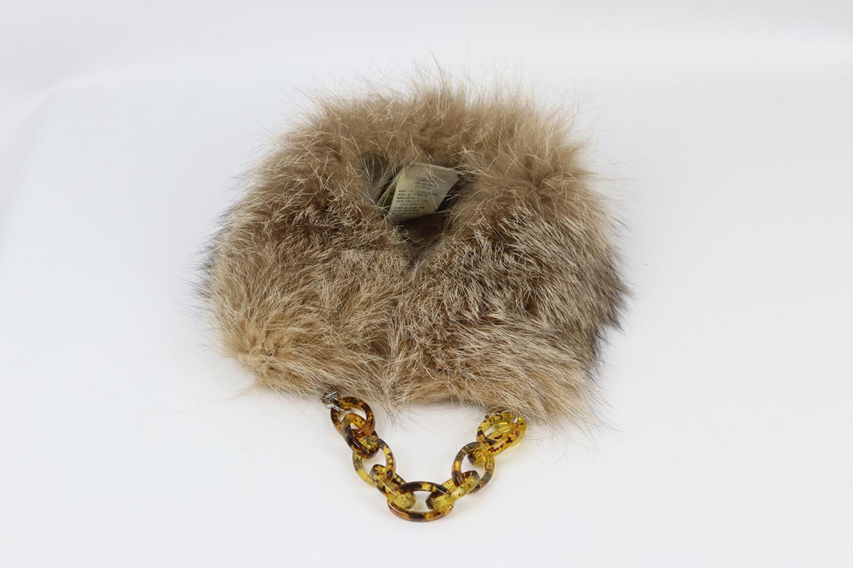 S MAX MARA FOX FUR AND SILK COLLAR