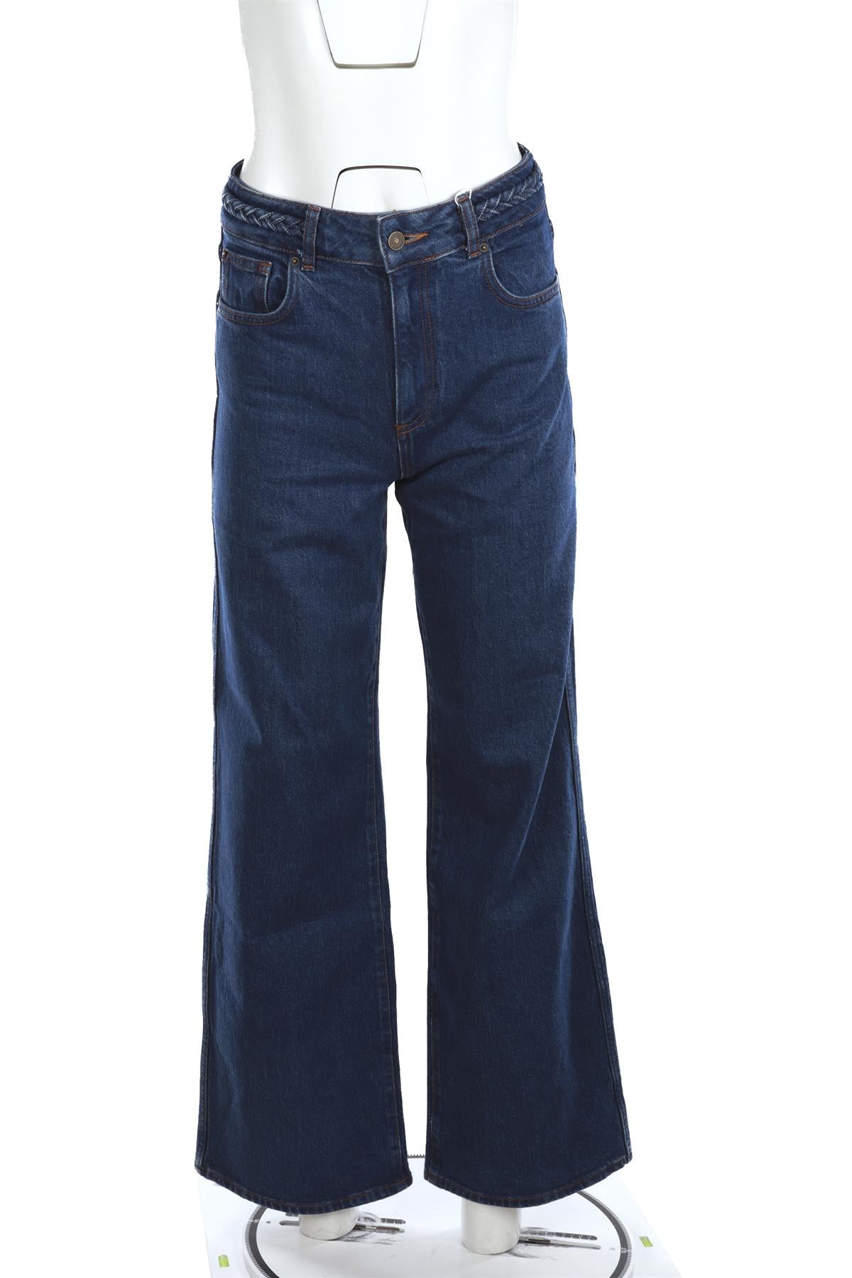 SÉZANE BLUE HIGH RISE WIDE LEG JEANS FR 38 UK 10