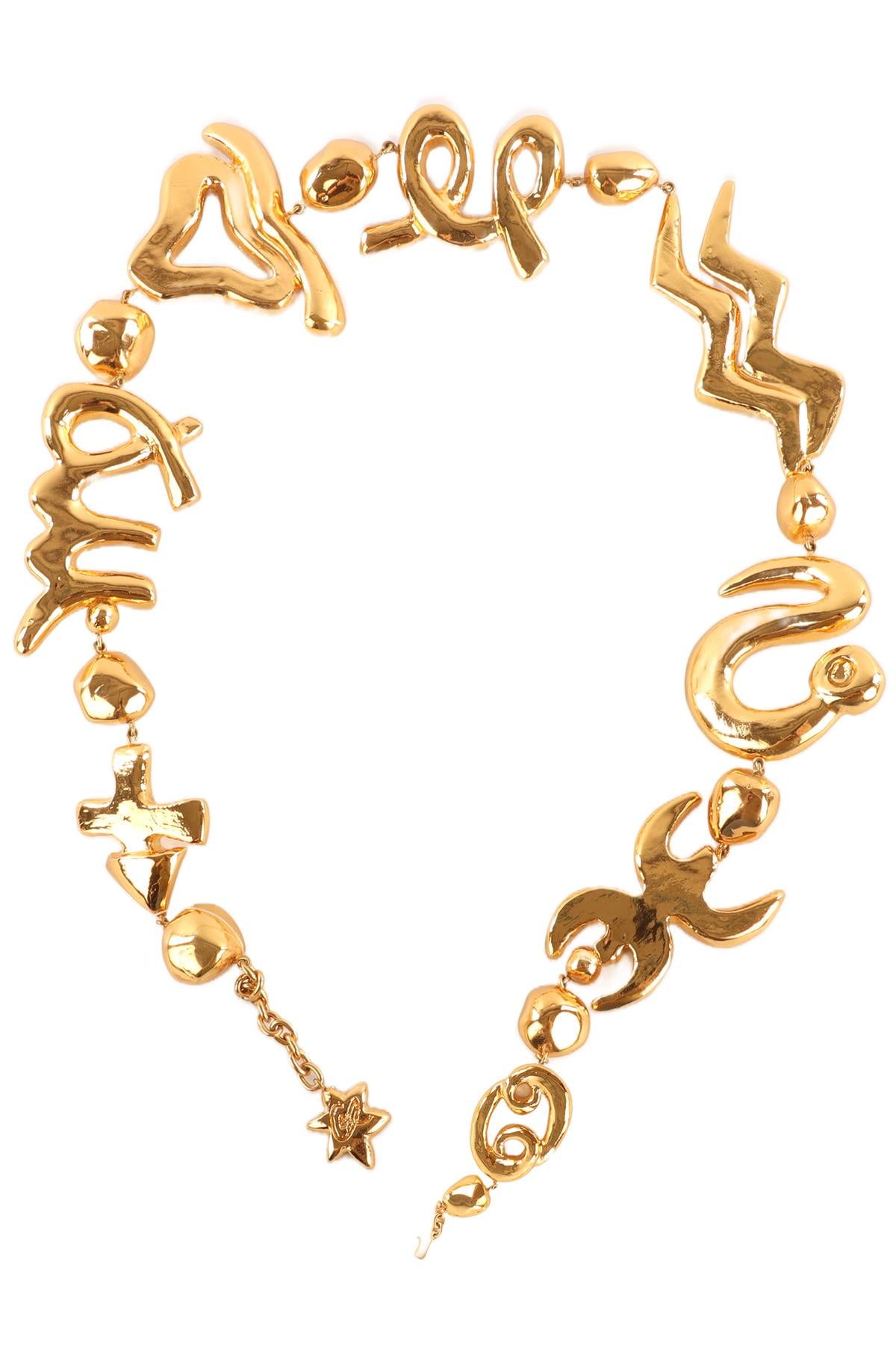CHRISTIAN LACROIX GOLD ZODIAC GOLD TONE WAIST BELT