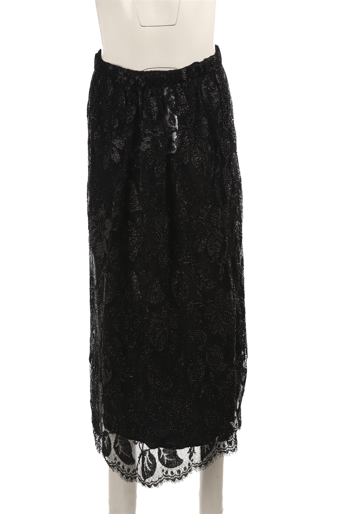 GUCCI BLACK LACE MIDI SKIRT IT 42 UK 10