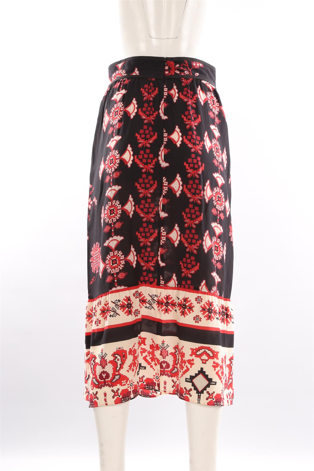RED VALENTINO BLACK SILK MAXI SKIRT IT 40 UK 8