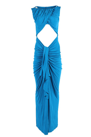CHRISTOPHER ESBER BLUE JERSEY MAXI DRESS UK 8