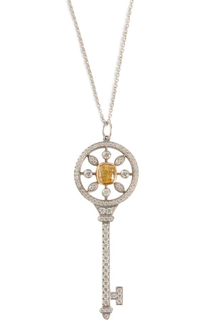 TIFFANY & CO. ROUND KALEDIOSCOPE 18K WHITE GOLD AND DIAMOND NECKLACE