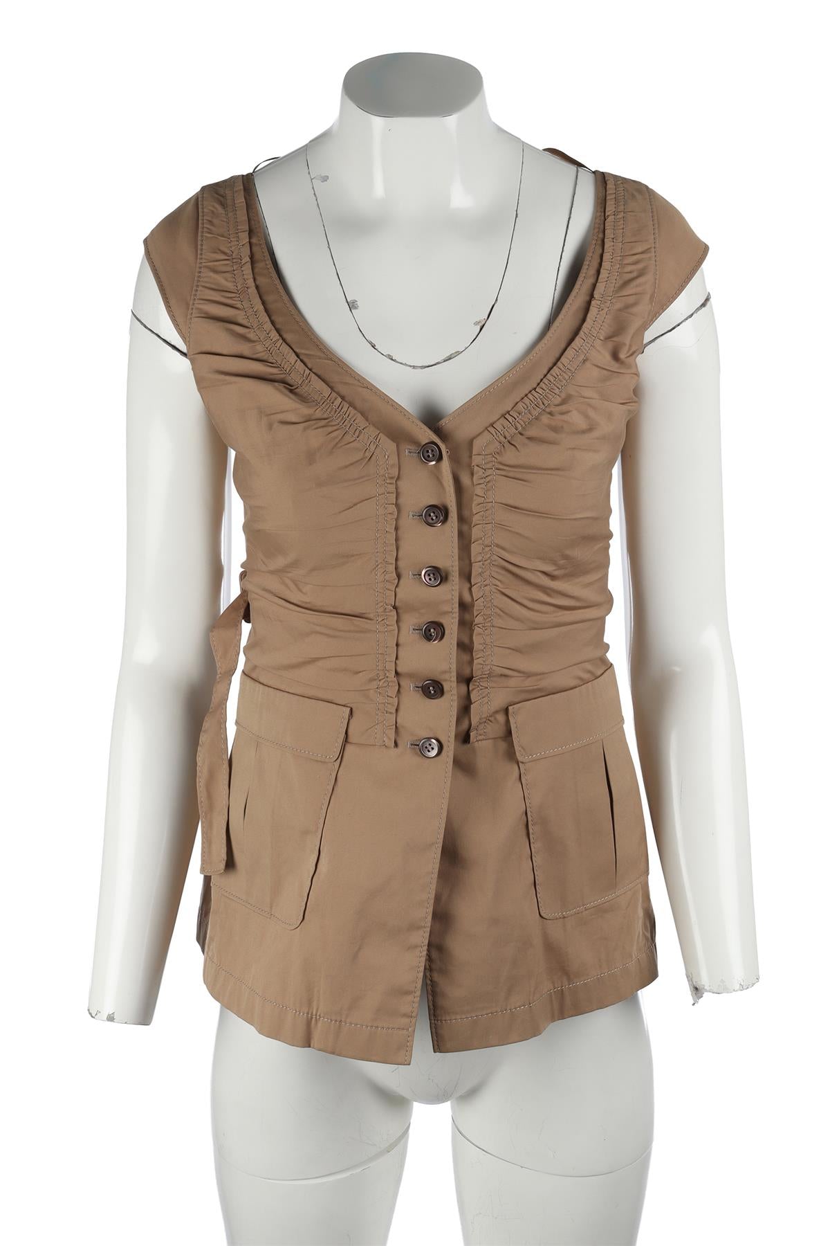 PRADA BEIGE COTTON TOP IT 40 UK 8 US 4