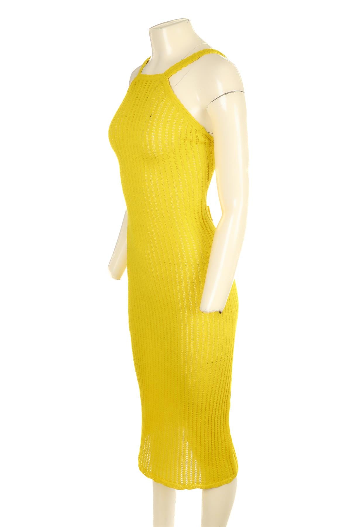 DOEN YELLOW CROCHET MAXI DRESS SMALL