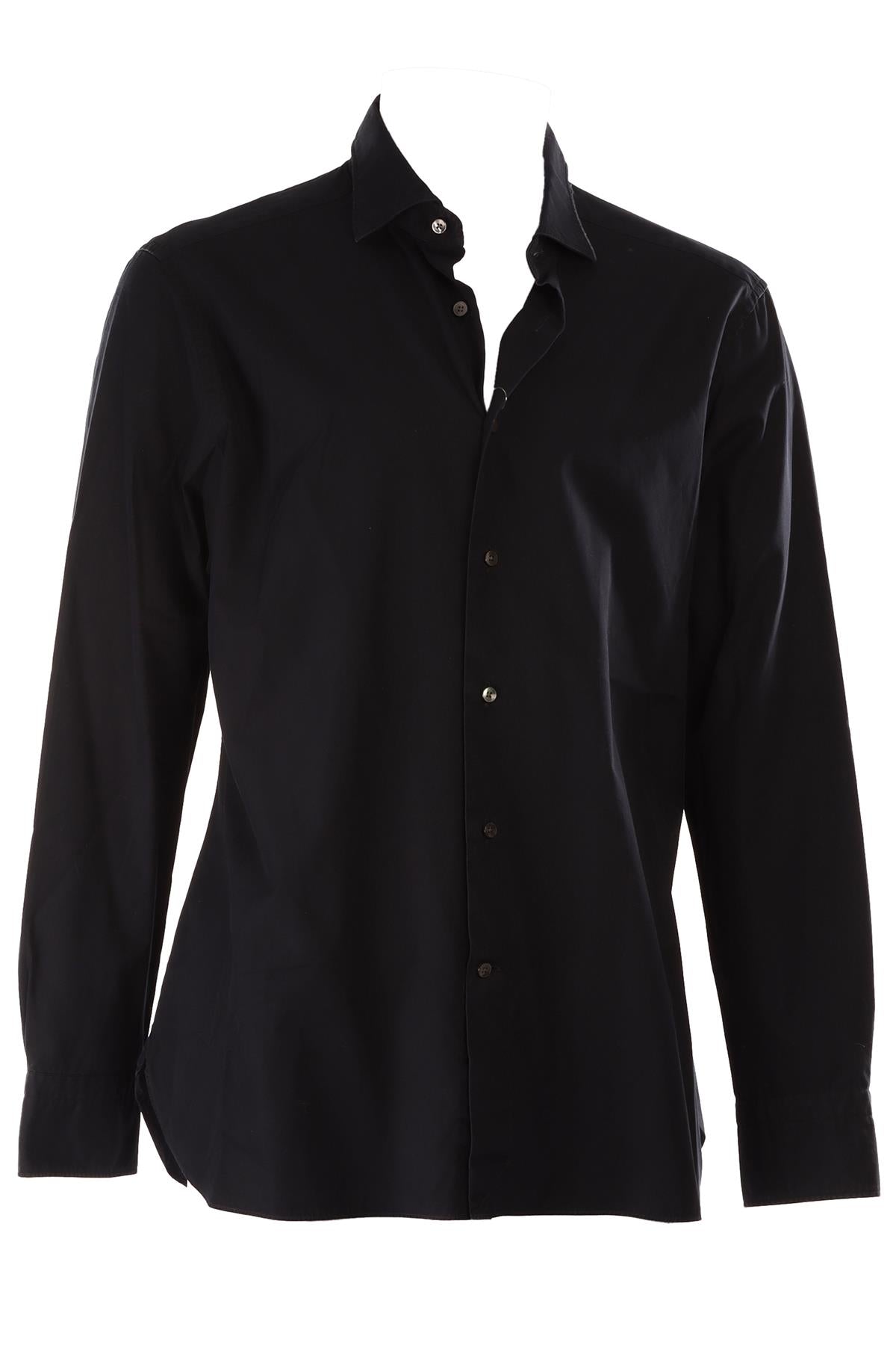ERMENEGILDO ZEGNA NAVY MEN'S COTTON SHIRT XXLARGE