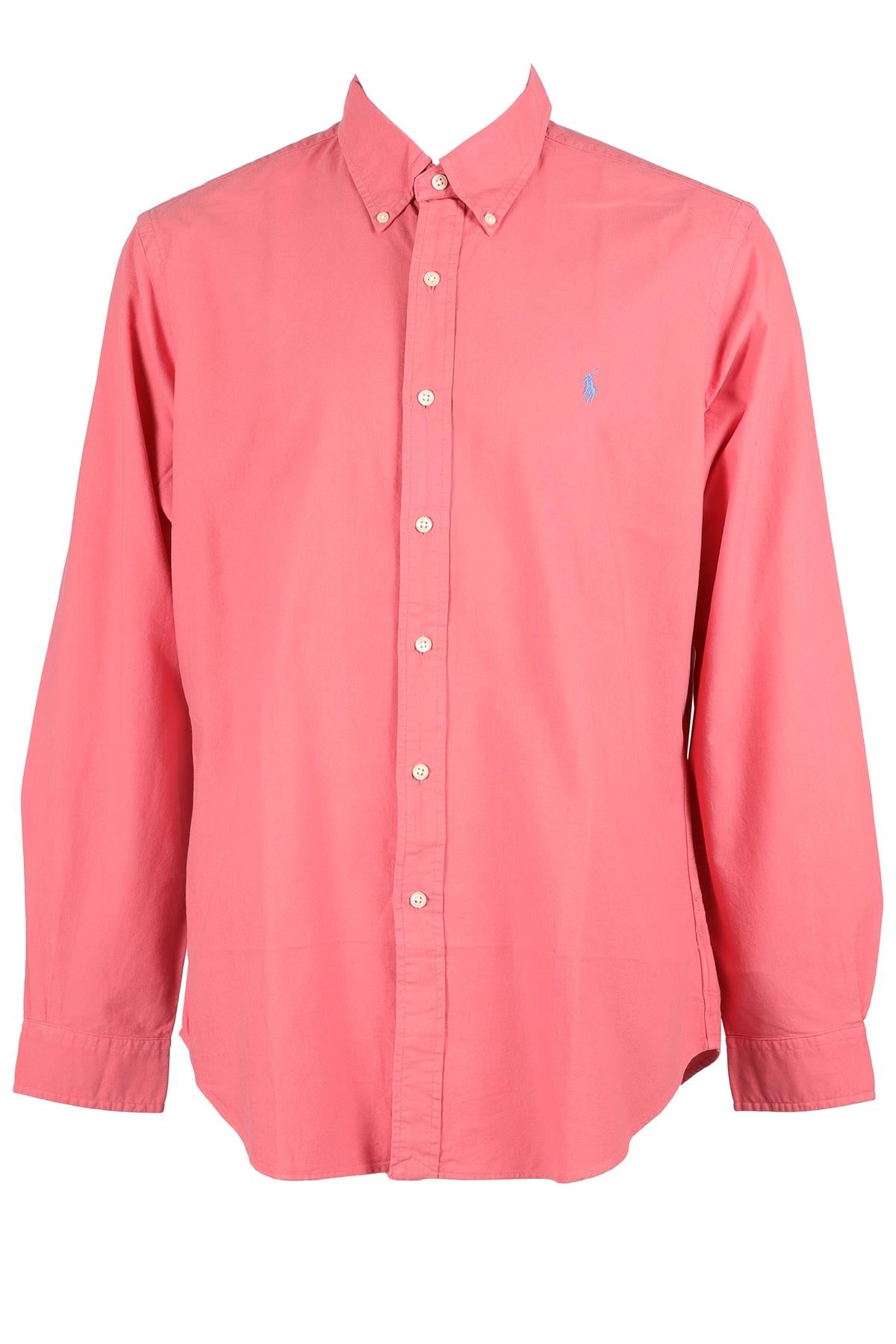 RALPH LAUREN CORAL MEN'S COTTON SHIRT LARGE