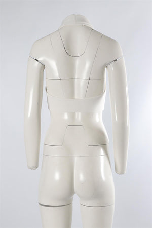 MÔNOT WHITE CREPE TOP IT 40 UK 8