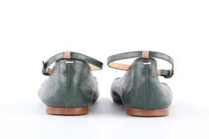 MAISON MARGIELA GREEN LEATHER BALLET FLATS EU 39 UK 6 US 9