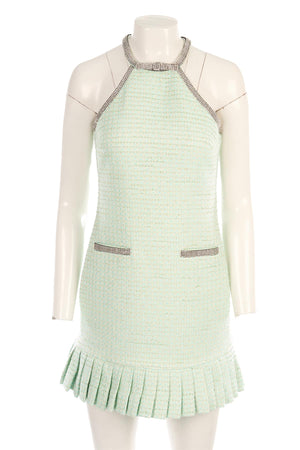 SELF-PORTRAIT BLUE WOOL MINI DRESS UK 8