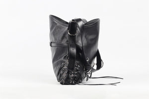 GIVENCHY BLACK VOYOU MEDIUM LEATHER SHOULDER BAG