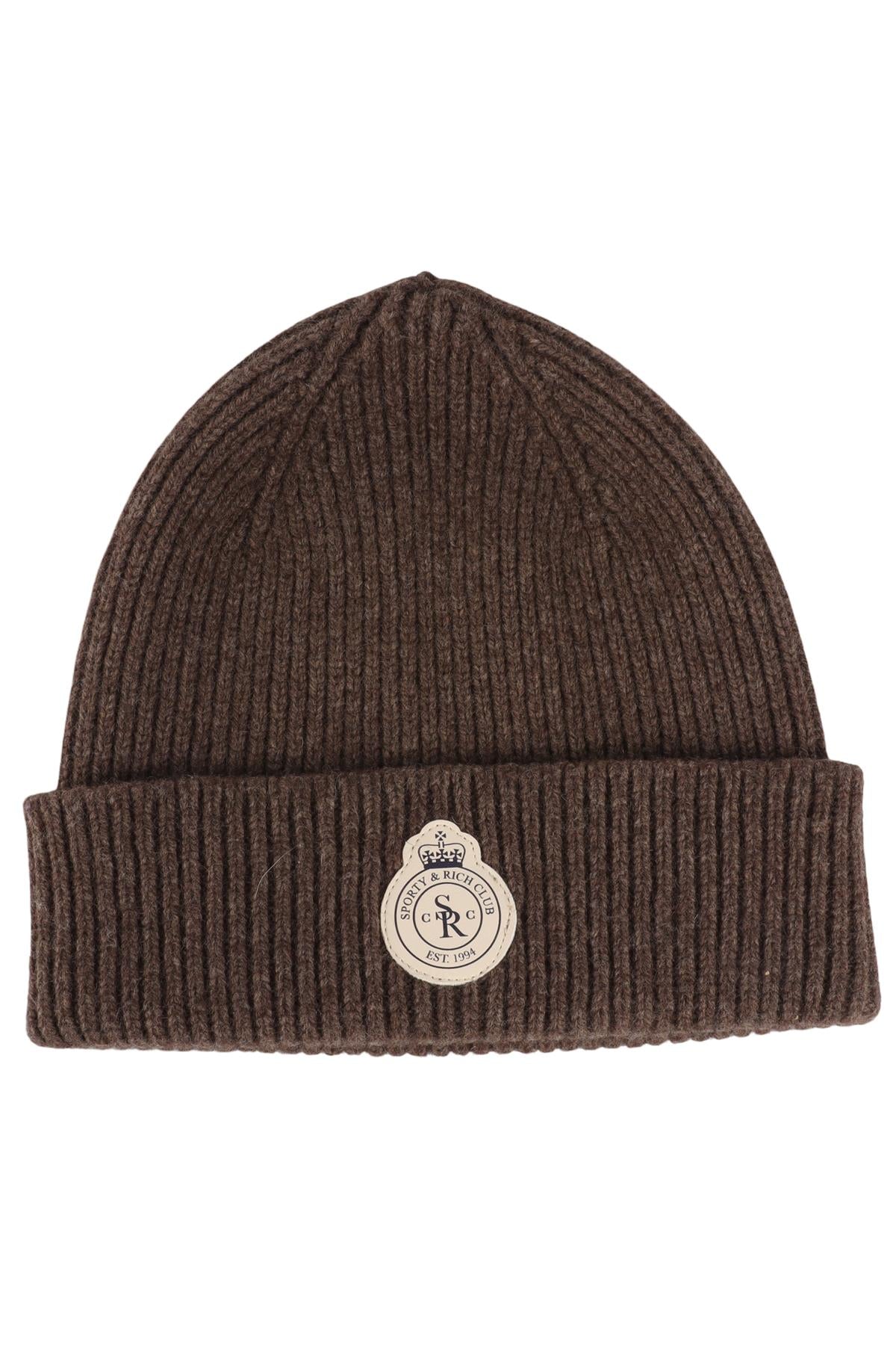 SPORTY & RICH BROWN WOOL BEANIE