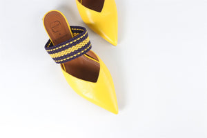 MALONE SOULIERS + ROKSANDA YELLOW LEATHER MULES EU 39 UK 6 US 9