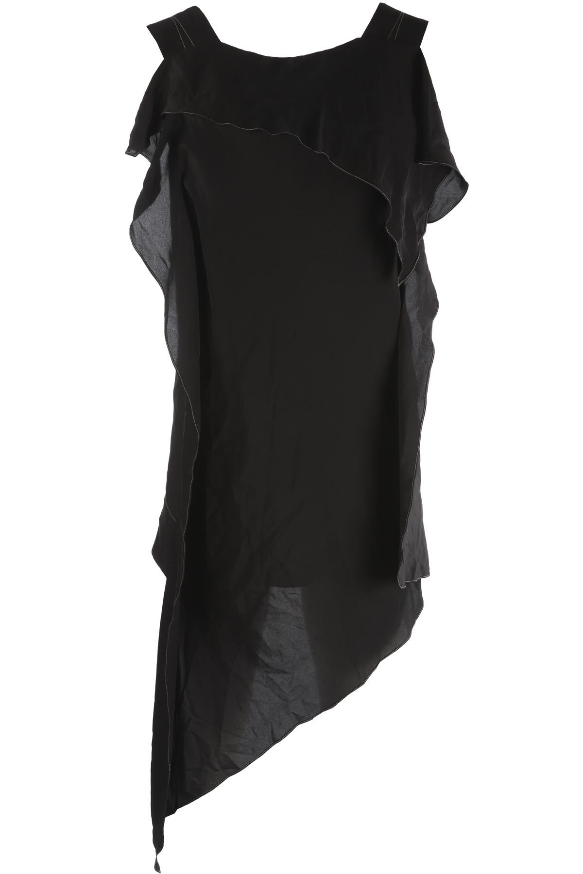 ACNE STUDIOS BLACK SILK MIDI DRESS FR 36 UK 8
