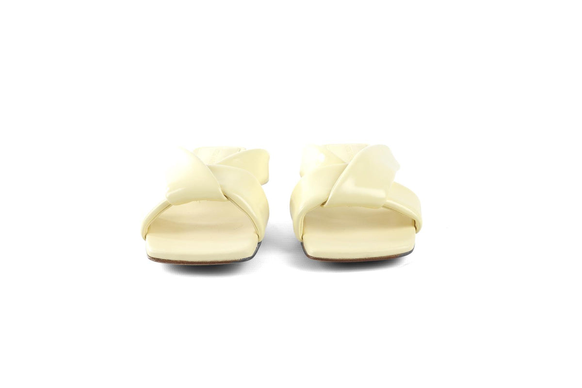 BOTTEGA VENETA YELLLOW CUSHION LUX LEATHER SANDALS EU 38 UK 5 US 8