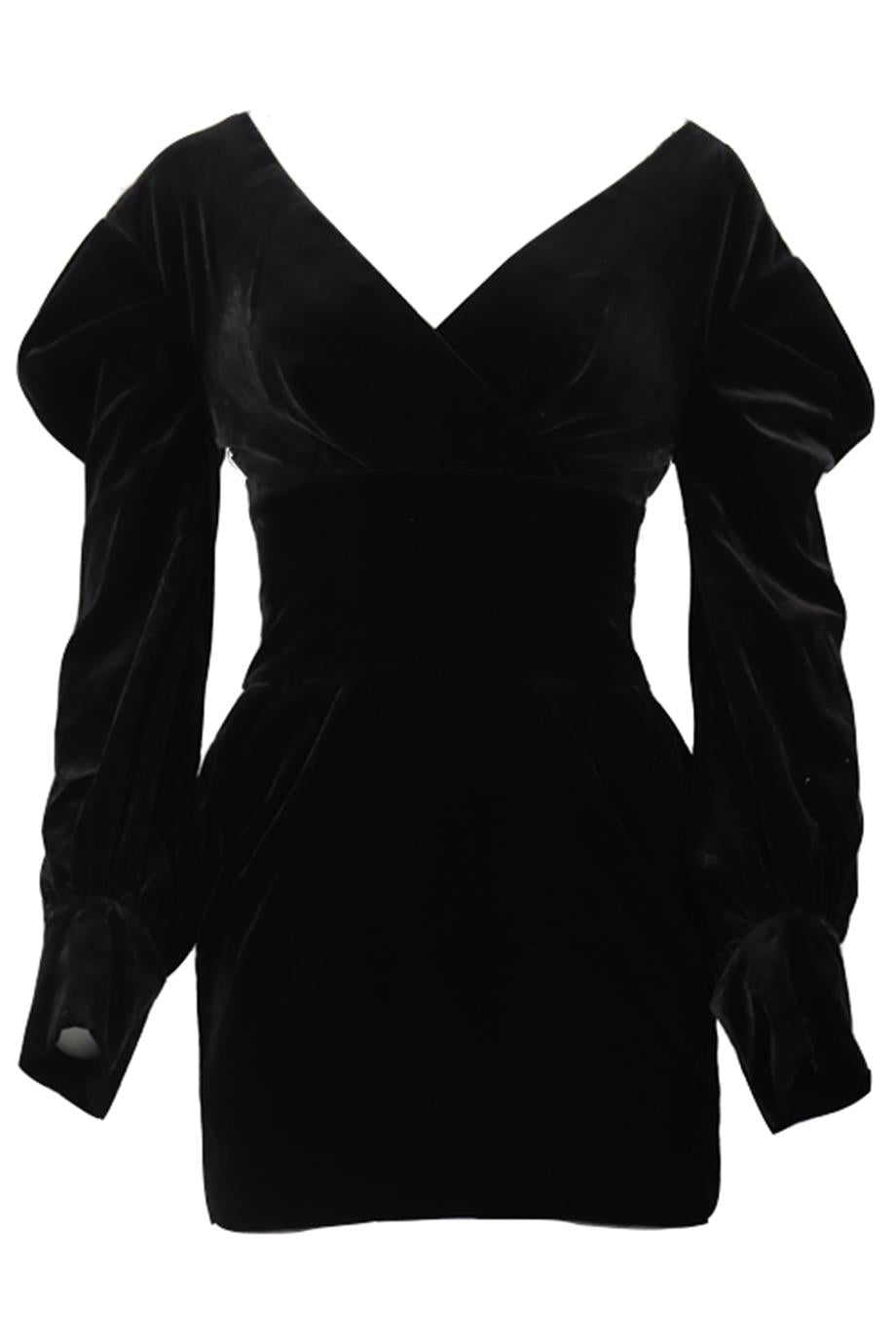 ALEXANDRE VAUTHIER CRYSTAL AND VELVET MINI DRESS FR 36 UK 8