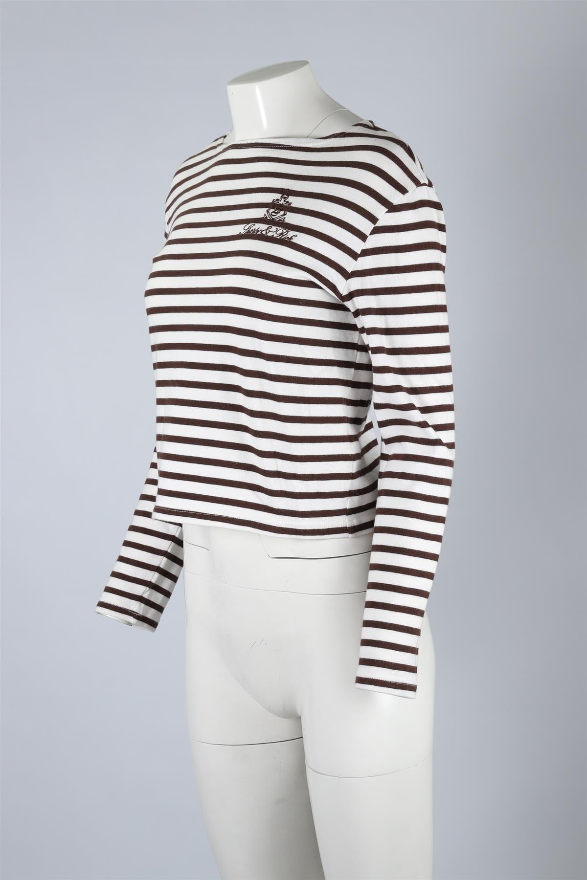 SPORTY & RICH BROWN COTTON TOP XSMALL