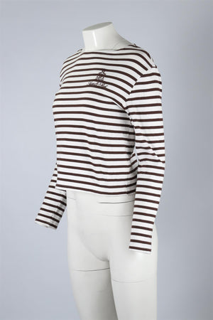 SPORTY & RICH BROWN COTTON TOP XSMALL