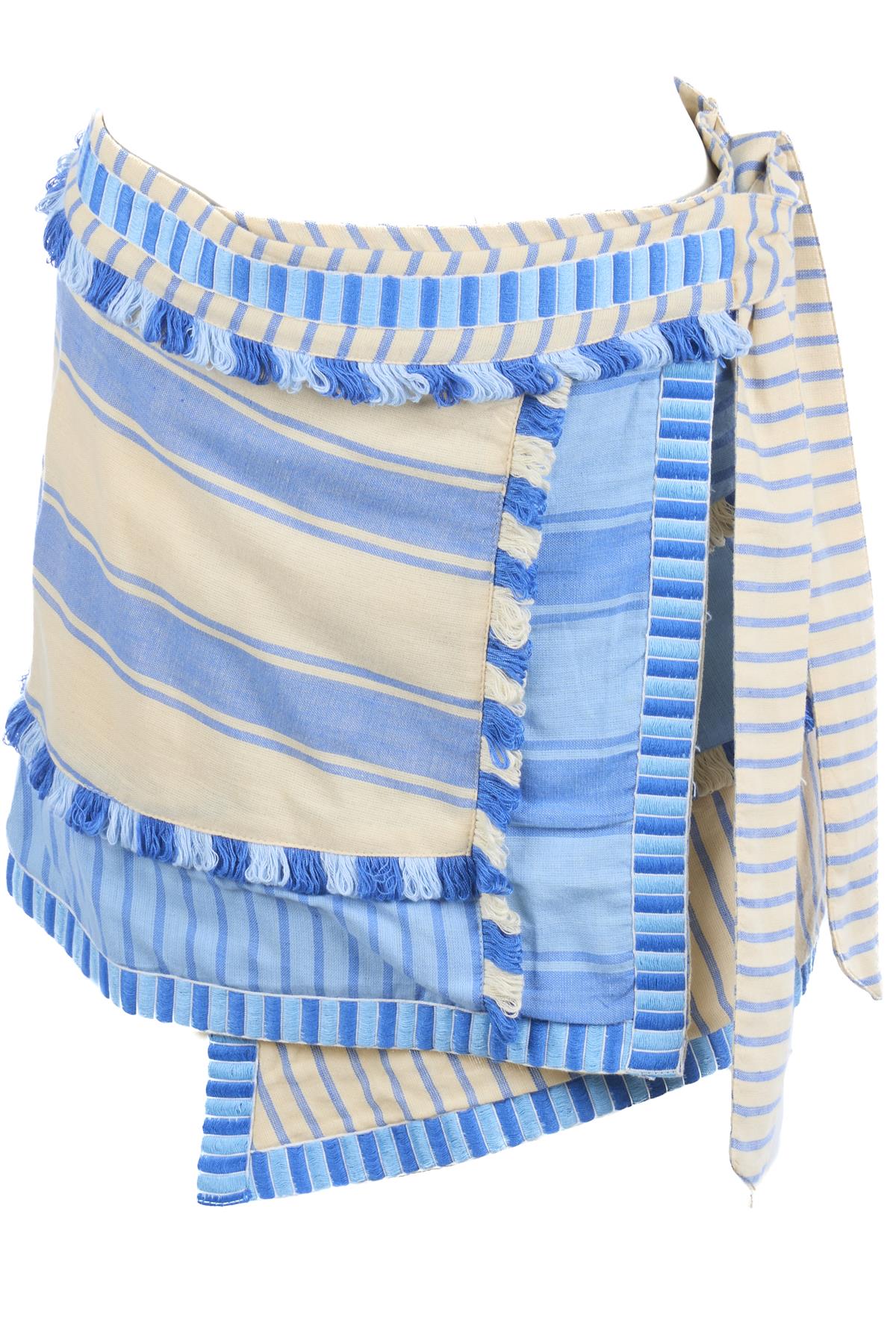 DODO BAR OR BLUE COTTON MINI SKIRT MEDIUM