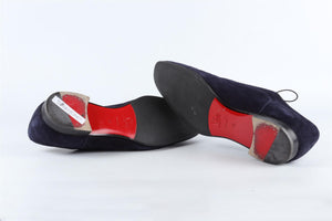 CHRISTIAN LOUBOUTIN NAVY MEN'S SUEDE LOAFERS EU 45 UK 11 US 12
