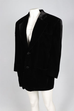 SAINT LAURENT BLACK VELVET BLAZER ONE SIZE