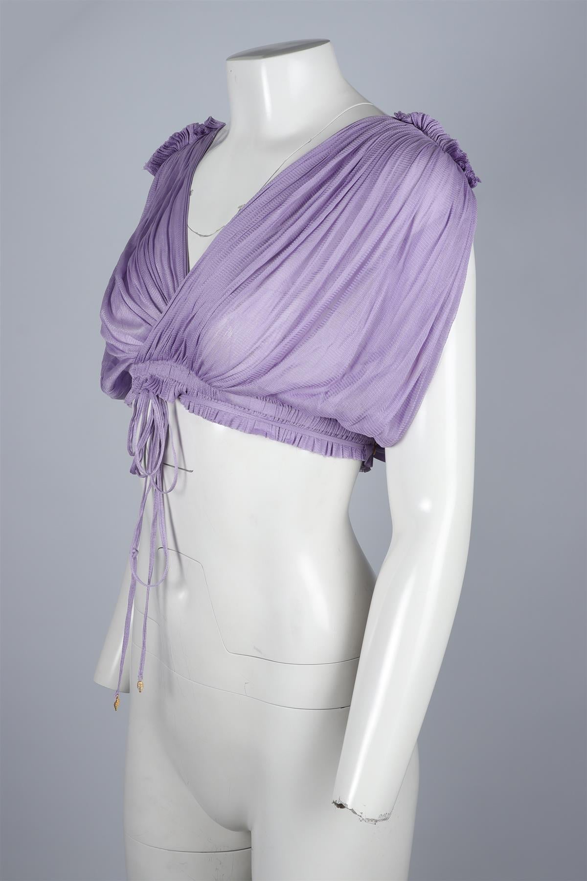 ELENA MAKRI MYKONOS PURPLE SILK TOP ONE SIZE
