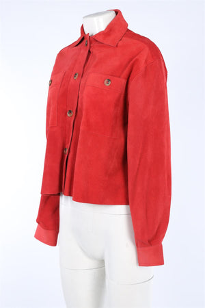 BELLA FREUD RED SUEDE JACKET SMALL