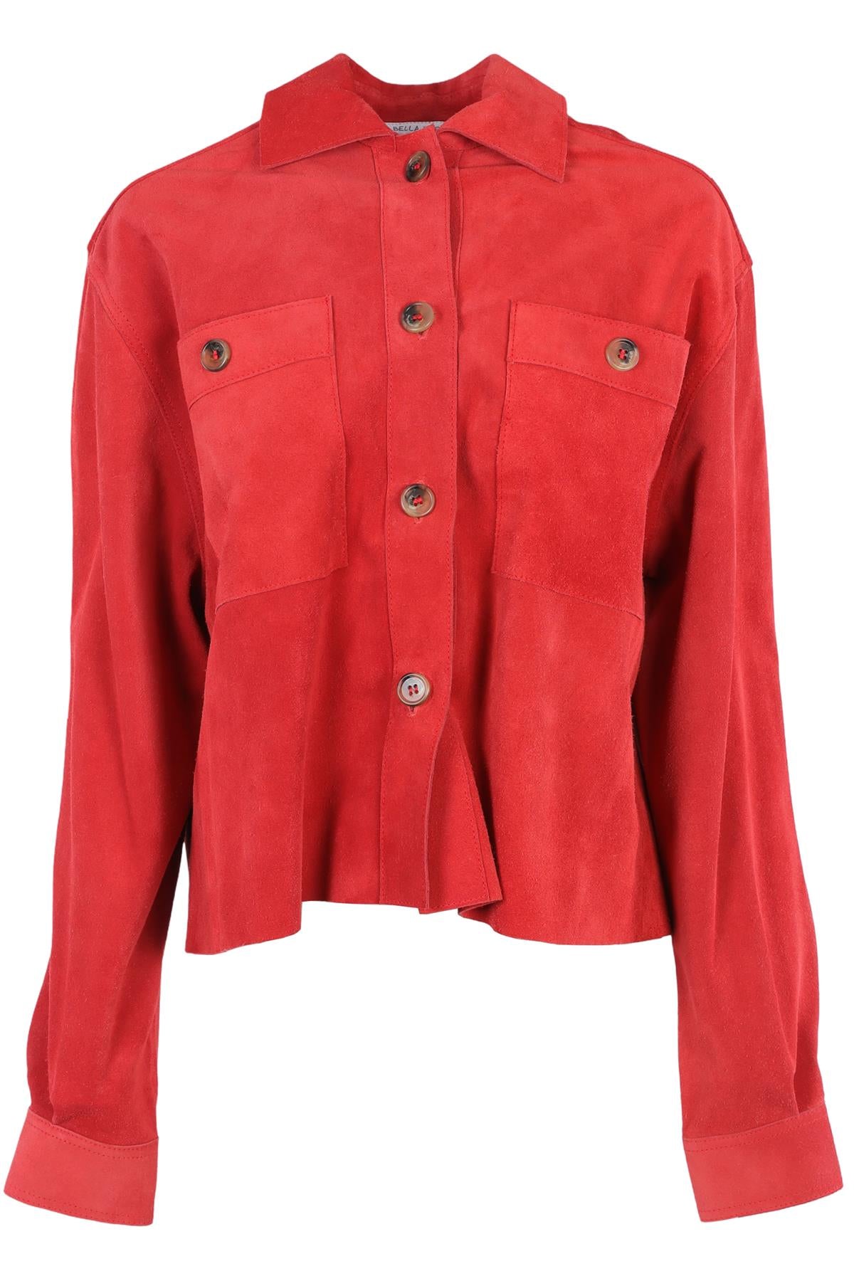 BELLA FREUD RED SUEDE JACKET SMALL