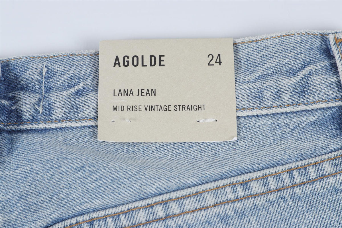 AGOLDE BLUE HIGH RISE STRAIGHT LEG JEANS W24 UK 6