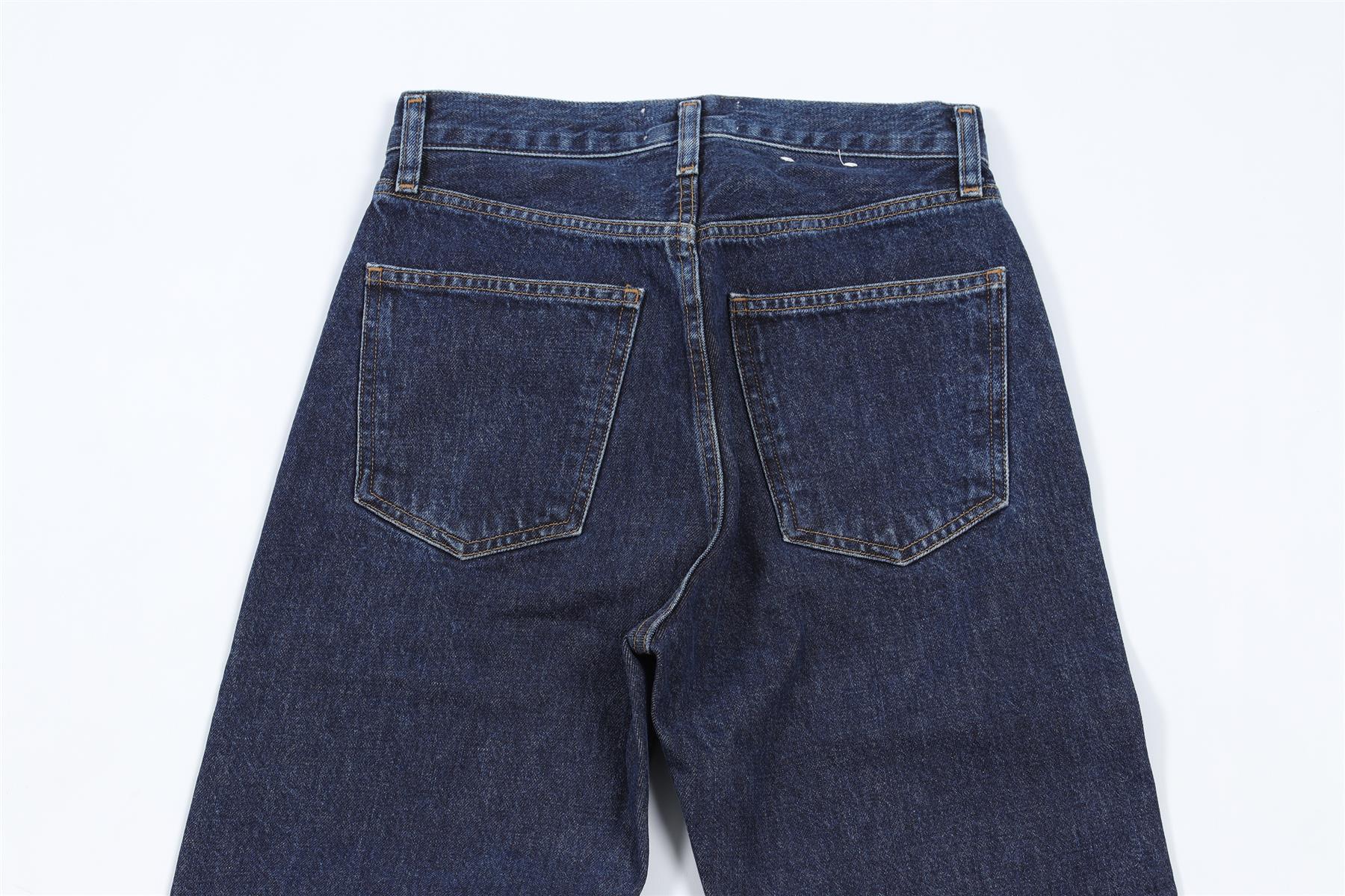 AGOLDE NAVY HIGH RISE WIDE LEG JEANS W24 UK 6