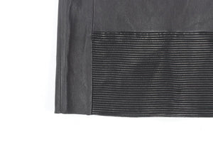 JITROIS BLACK LEATHER MINI SKIRT FR 34 UK 6