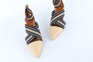 MALONE SOULIERS + ROKSANDA BEIGE LEATHER PUMPS EU 38.5 UK 5.5 US 8.5