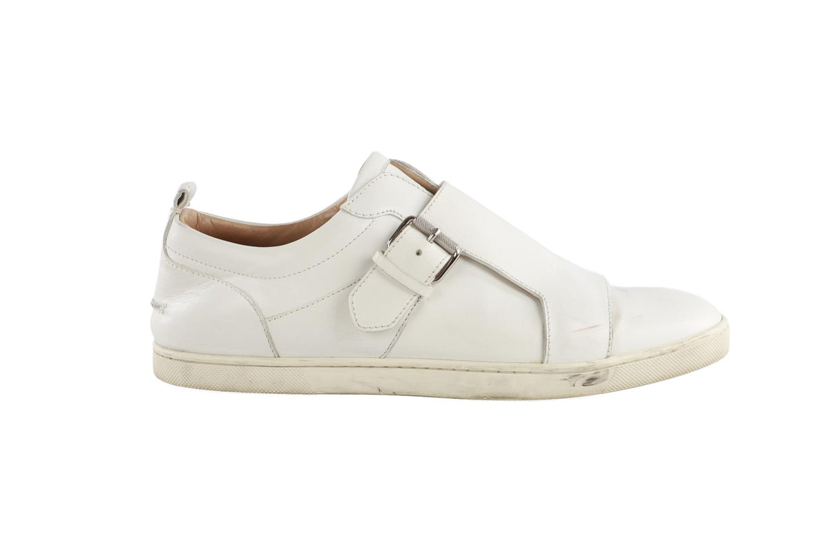 CHRISTIAN LOUBOUTIN WHITE MEN'S LEATHER SNEAKERS EU 43.5 UK 9.5 US 10.5